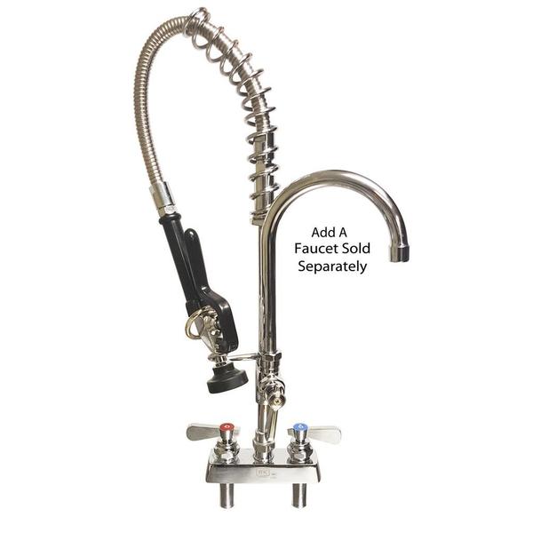 Bk Resources Mini Pre-Rinse 4"O.C. Faucet, Reduced Size For Small Spaces W/ BKF-4DM BKF-4DM-MINI